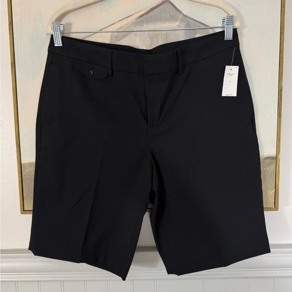 GAP Downtown Bermuda 10” Shorts Black NWT size 8 - Picture 2 of 7